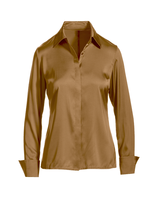 Button-Up Charmeuse Blouse